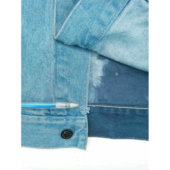 Pepsi Denim Trucker Jean Jacket Vintage Custom Tie Dye Men's L Logo Buttons 90s - Picture 11 of 11